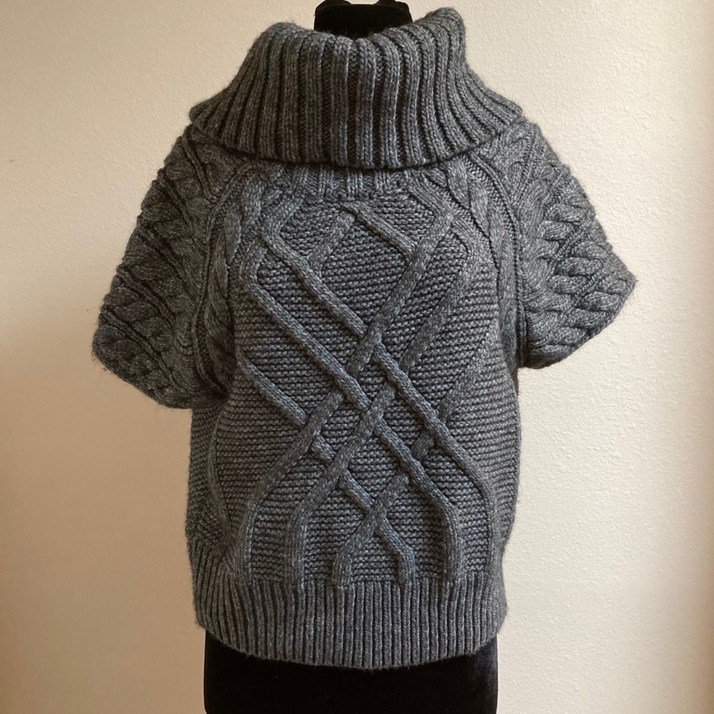 Loft Dark Grey Chunky Knit Turtleneck Sweater